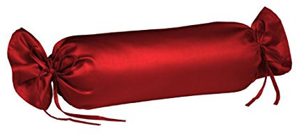 liebling Kissenhülle Nackenrolle Interlock Jersey 40 x 15 cm, Farbe Bordeaux rot, Kissenbezug aus 100% Baumwolle, edler Glanz, waschbar 60 Grad, Ökotex 100