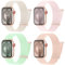 CeMiKa Compatible avec Bracelet Apple Watch 41mm 40mm 38mm 42mm Femme Homme,Band de Remplacement en Nylon Sport Loop Réglable à Velcro pour iWatch Serie 10 9 8 7 SE 6 5 4 3 Ultra 2 1,4 pièces