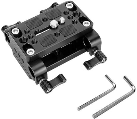 Giwnhvx kameramonteringsplatta stativ monopod monteringsbasplatta med 15 mm stångklämma skenblock för stångstöd/ddslr rigg bur