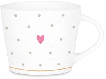 Grafik-Werkstatt Espresso-Tasse mit 100% Echtgold Porzellan Tasse 50 ml Herz, Weiß
