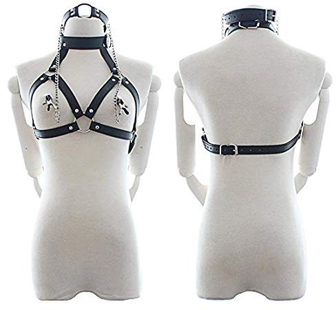 E1Y-Black Leather Kit Set PU Leather Handmade Toy, Special Holiday, Role-Playing Convention for Women and Couple