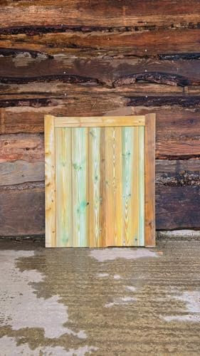 Wooden TVG Gate Pedestrian Gate Wooden Pressure Treated-3 FT ((90cm High x 99cm Wide x 5cm Deep))