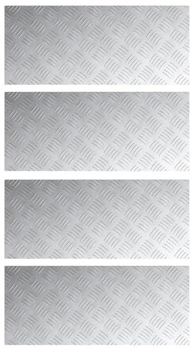 vidaXL Aluminium Riffelbleche 4 Stück Rutschfest 70x30 cm Texturiert Langlebig Für Innenräume Aluminium Treppenstufen Metall Treppenstufen Rutschfeste Matten Diamantplatte Flur Modern