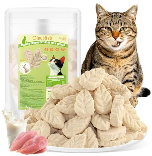 Glaublieb 50g Cat Goat Milk Treats, Chicken Cat Treats for Gentle Digestion, Immune Support and Teeth Cleaning, Edible Cats Snack