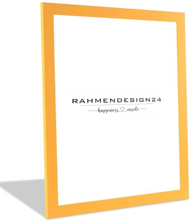 Rahmendesign24 Cornice portafoto Puzzlerahmen | Giallo 60x80cm (FORMATO PUZZLE) | Cornice moderna per foto, poster, puzzle e certificati | Cornice da galleria, cornice intercambiabile, decorazione per