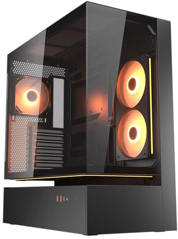 COUGAR CFV235 MidTower ATX, CEB Case,430mm GPU Supported, Pre-Installed ARGB PWM Fans 120mmx3, 270° Airflow Access, Dust Filter, Dual Magnetic Filtration, Cable Management (Black, CFV235)