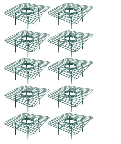 Juego de 10 estantes de cultivo de fresas con sistema de drenaje y utilización vertical de espacio para gestión de la humedad en jardines domésticos (verde)