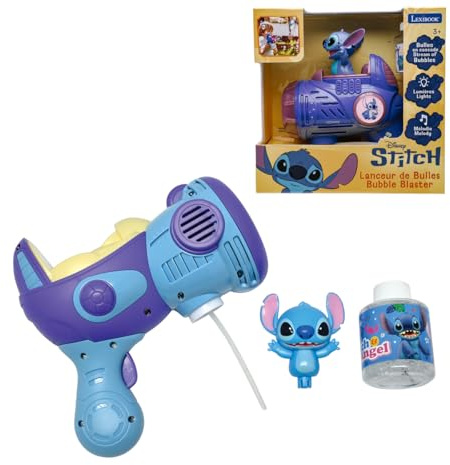 Lexibook, Stitch Lanceur de Bulles Électronique, PRB30D | Effets lumineux et sonores, solution à bulles 100ml, lumières LED