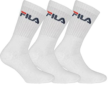 Fila F9505 Unisex Calze da tennis tutto spugna, Taglia 43/46, Classico, 3 paia