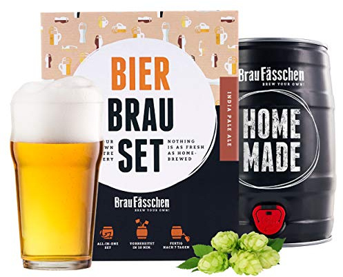 BrewBarrel Kit Brassage Bière IPA - Fabrication de la Bière Faites Votre Bière en FUT 5L - Coffret Cadeau Homme - Braufässchen