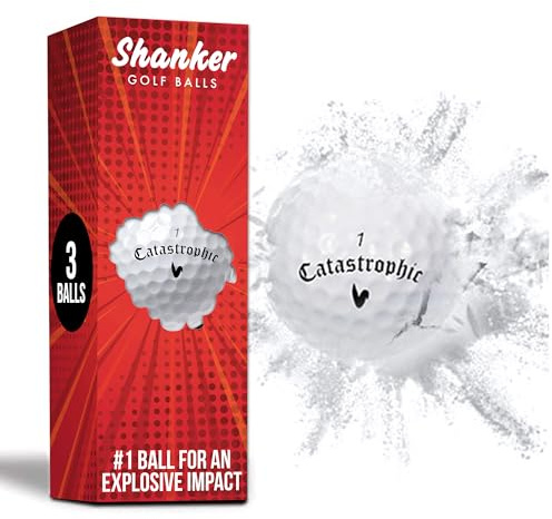 Shanker Golf Exploding Balls - Prank Balls that Explode on Impact - Funny Joke for Golfers (Sleeve of 3, Novelty)