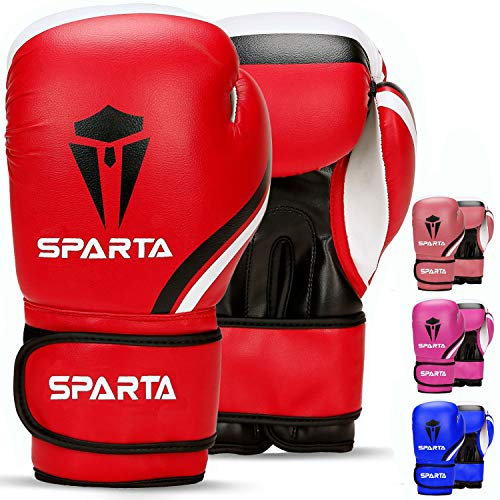 Boxing Gloves for Training, Muay Thai, Sparring, Kickboxing, Fighting, Focus Pads, Punch Bag Mitts, Martial Arts, Workout Gloves, | 6oz, 8oz, 10oz, 12oz, 14oz, 16oz | Men & Women (Red, 10oz)