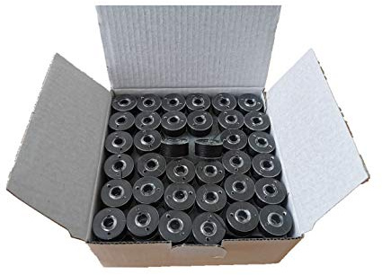 DOUBLELIN Perwound Bobbin, Size A, Class 15, SA156, Size 11.5, Plastic Sided Type (40S/2, Black)