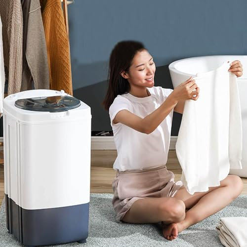 YEHOZZ Sèche-Linge Portable, Essoreuse 200 W, Essorage Rapide en 20 Secondes, Réglage De Minuterie De 0 à 5 Minutes, Pré-Séchage Doux, Sèche-Linge Portable pour Appartement,Voyage,TypeB
