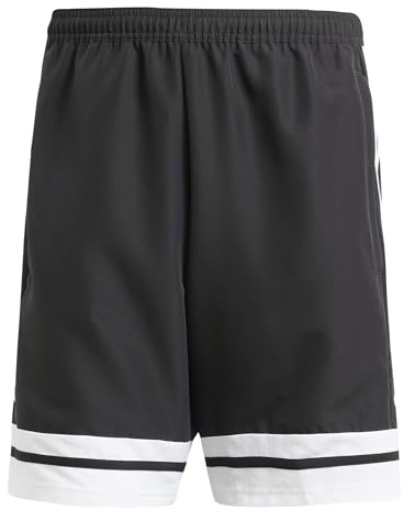adidas Hombre Squadra25 Downtime Woven Short Shorts, Black/White, XL Long