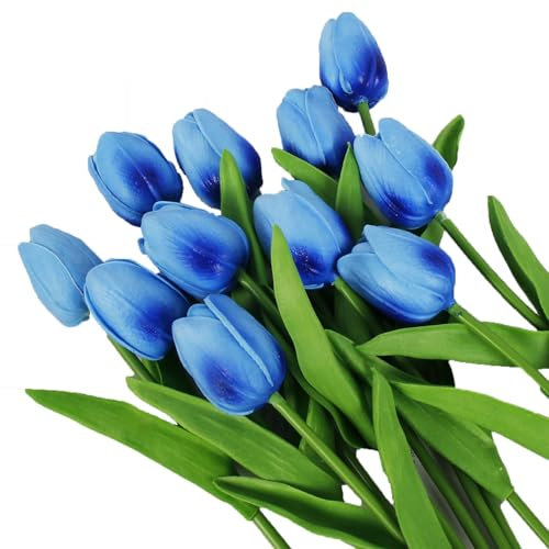 ARTINGPRO Künstliche Blumen - 10Pcs Kunstblumen Wie Echt, PU Real Touch Künstliche Blumen Wie Echt, Fake Blumen Tulpen Künstlich Wie Echt für Blumengesteck Brautstrauß Home Büro Party Dekoration