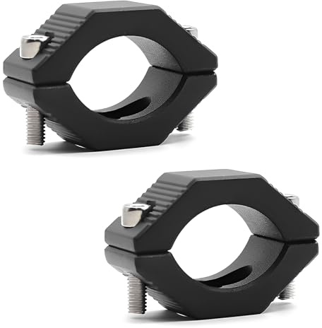 Biqing 2PCS Motorcycle Spotlight Tube Clamp Mount Bar Bracket Motorcycle Driving Fog Light Mounting Brackets Bumper Handlebar 21-35mm(0.9” to 1.3) for Motorcycle Bicycle Offroad ATV SUV