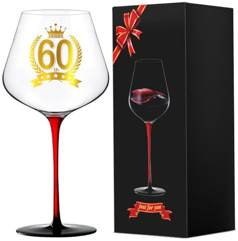 Regali per il 60° compleanno, donna uomo, regalo per la festa della mamma, bicchiere da vino per donne, uomini, mamma nonna, zia amici, sorella, bicchieri da vino rosso, bicchieri da vino bianco,