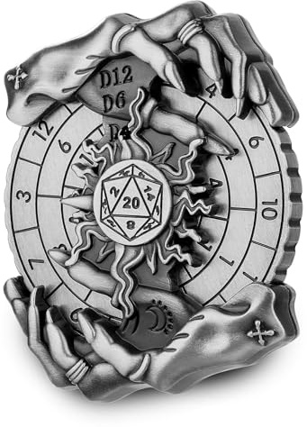 DND D&D - Dadi metallici, con punta delle dita, 7 in 1, dadi magici D&D, per roulette a mano, per set di dadi DND, regali D&D con scatola, accessori per gioco di ruolo, argento
