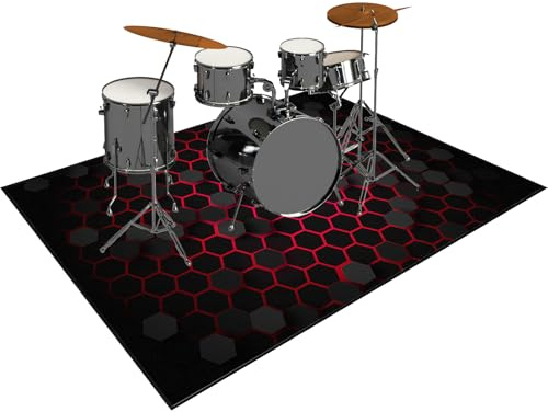 Drum Teppich Schlagzeugteppich 180 x 150 cm Trommelteppich Schallschutz Akustik Schlagzeug Teppich Professionelles rechteckiges Elektronisches Jazz Schlagzeug Kit Drumteppich für Studio, Wohnung