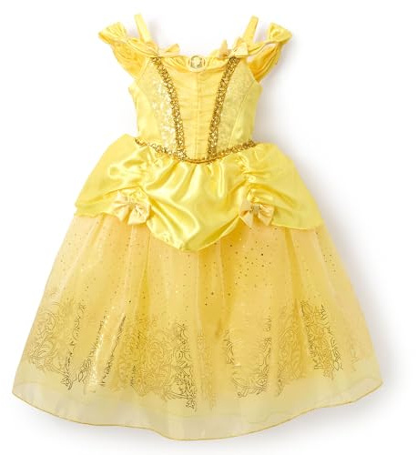 Disney Store Official Costume Belle pour Enfants, La Belle et la Bête, Robe de Princesse Jaune pour Les fêtes, Les Jeux de rôle et Halloween, 7-8 Ans