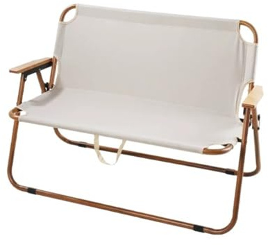 ZPVXRVQ Canapé Deux Places pour Terrasse, Banc de Camping Pliant D'extérieur avec Accoudoirs en Bois, Fauteuil de Salon Portable