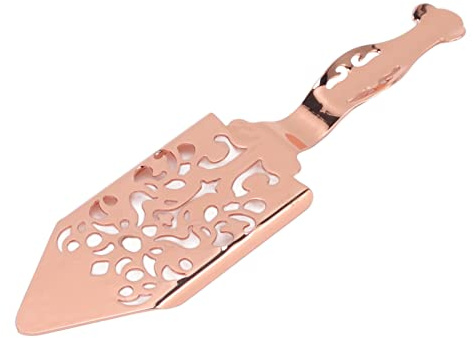 Eacam Cucchiaio per Assenzio Vintage in Acciaio Inossidabile, Cucchiaio da Cocktail in Assenzio Dal Design Cavo, Gocciolamento di Acqua Ghiacciata per la Preparazione del Vetro con Peso (Oro rosa)