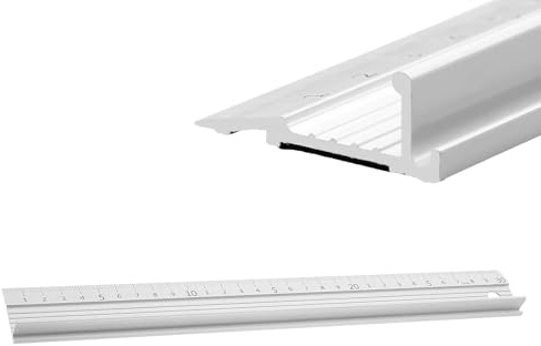 Aluminium Cutting Ruler With Raised Grip Metal Safety Ruler Non Slip Safety Edge Measuring Tool Accessory for Craft, DIY Precision Measurement