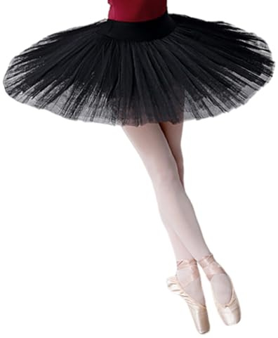 Wegiwuca Jupe tutu de ballet professionnelle pour femme - 7 couches en tulle rigide - Plateau organdi - Pancake Dance - Culotte intégrée - Tutu de crêpes