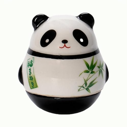 Vay Forwarg Giant Panda Wobbler Tumbler, Japanese Style Lucky Panda Ornament, Cute Desktop Decoration for Home Office, Lovely Animal Gift