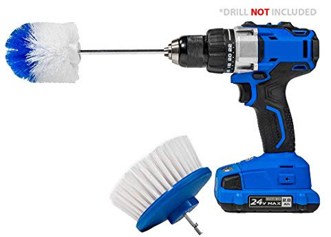 RotoScrub Drill-Powered Cleaning Brushes - 2-Brush Drill Accessory Combo Kit