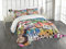 ABAKUHAUS urban Graffiti Tagesdecke Set, Blockbuster Schlagwörter, Set mit Kissenbezügen Waschbar, für Einselbetten 170 x 220 cm, Mehrfarbig Blasse Taupe