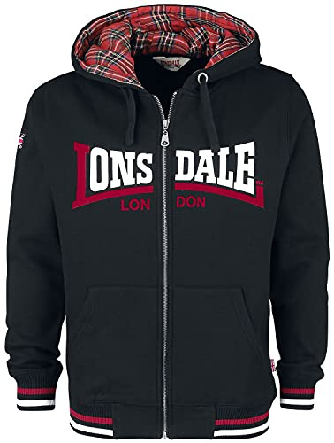 Lonsdale London Nateby Männer Kapuzenjacke schwarz L 80% Baumwolle, 20% Polyester Streetwear