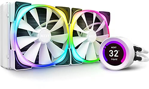 Nzxt Kraken Z63 RGB - RL-KRZ63-RW - AIO RGB CPU Wasserkühlung - Anpassbares LCD Display - Verbesserte Pumpe - RGB-Anschluss - 2 Mitgeliefert - Weiß, 280 mm
