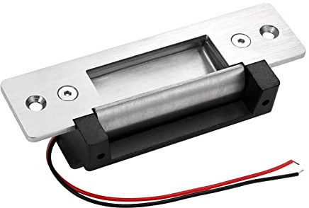 Electric Door Strike Lock ANSI Standard Heavy Duty 12V DC Fail-Secure or Fail-Safe Adjustable for Access Control Cylindrical Locksets