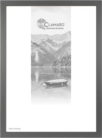 CLAMARO COLLAGE, cornice portafoto 100 x 140 cm, realizzata a mano su misura, colore grigio acciaio, moderna cornice rettangolare in legno MDF con vetro acrilico, parete posteriore e gancio