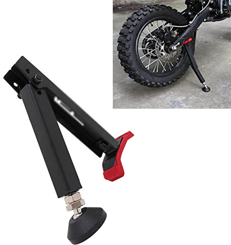 Riloer Béquille de roue arrière portable pour moto - Support universel pour roue avant et arrière - Cric de levage pour moto Avec poignée extensible - Rouge