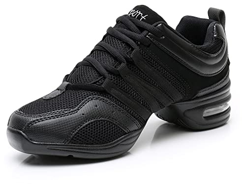 TINRYMX Scarpe da Ballo Sportive Donna con lacci Casual Traspirante Antiscivolo Jazz Moderno Danza Sneakers,36 EU