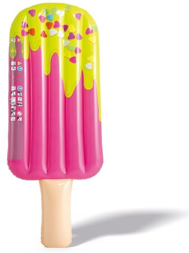 Virsus Materassino Gonfiabile a forma di GELATO 766EU, misura 183x66x20 cm, Lettino Galleggiante in Pvc per Piscina, Mare, Feste ed Eventi