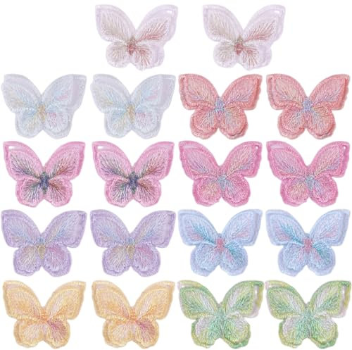 Teegxddy 18pcs Spitze Schmetterling Applikation,Schmetterling Applikationen,Spitzenstoff Stickerei Patches, Schmetterlinge Applikationen Zum Aufnähen,Für DIY Abendkleider, Haarschmuck, Taschen