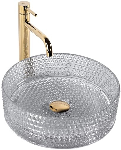 Lavabo Sobre Encimera Rea Cristal 35 Gris