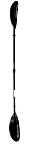 3s-sup No Stress Fiberglas Hybrid Kajakpaddel 4-teilig I Leichtes, schwimmfähiges Paddel I Verstellbare Länge 210-220 cm I Klickverschluss, Doppelklemme I Perfekt für Anfänger & Fortgeschrittene