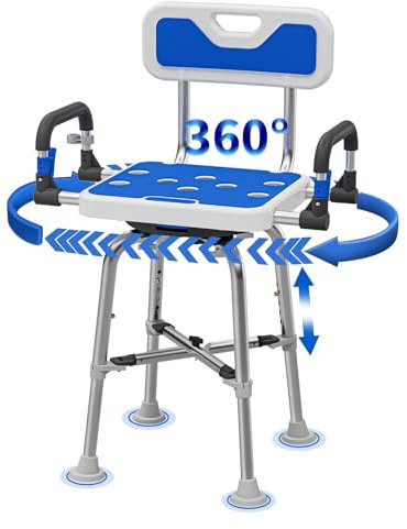 Swivel Shower Chair for Seniors Elderly Disabled or Bariatric Adults