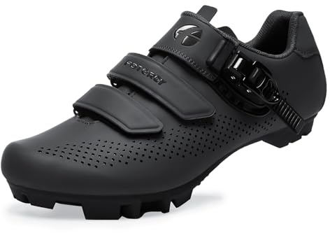 FOTGOAT Herr MTB-skor dam, cykelskor mountainbikeskor kompatibla med SPD 2 skruvar med pedalklossar, unisex cykelsportskor utomhus