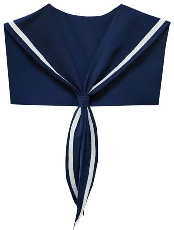 HoosaiyWoo Sailor Collars Scarf for Women Top Fake Collar Necklaces Collar Sailor Costume Shawl wraps Match Sweater Shirt Dress,Q Navy M