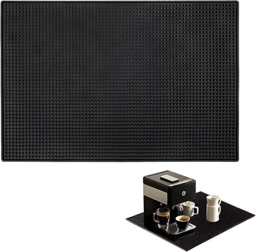 MOMAHUA Rubber Bar Mat,18'' x 12'' Silicone Bar Mat for Sink,Sink Splash Guard,Non-Slip Countertop Drainage Pad for Kitchen Faucet ,Bathroom Counter,Coffee Table