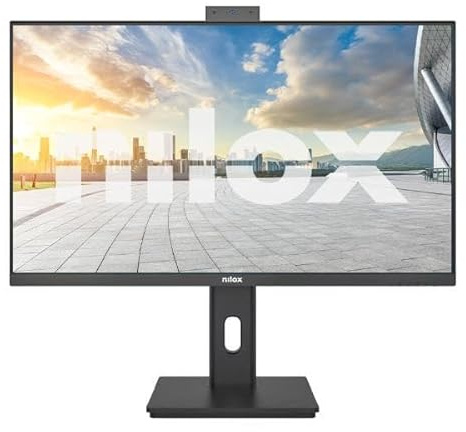 Nilox NXM24RWEB0265 Monitor Business 24'' IPS Full HD, Frequenza 120 Hz, Webcam FHD, USB‑C 65 W, Regolabile e Ergonomico