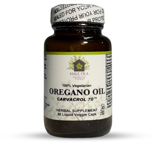Hale Ola Oregano Oil Capsules – Organic Herbal Supplement – Cold Pressed Softgels Easy to Swallow for Wellness & Immune Support - 60 Capsules