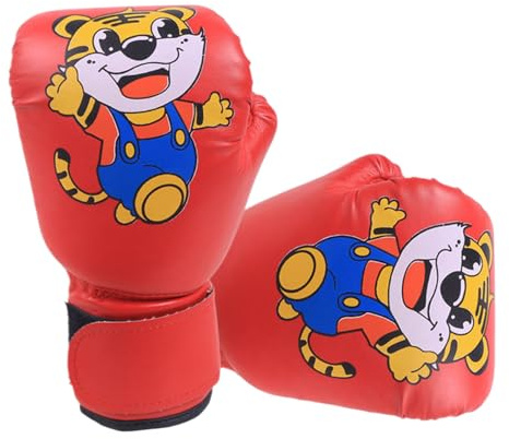 Guantes de Sparring para – Vendajes de Boxeo | Entrenamiento, Cuero PU Transpirable, Guantes de Entrenamiento con Dibujos Animados, Punzonado para Jóvenes de 3 a 12 Años, Niños y FI
