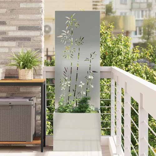 Protección visual para jardín, decoración de pared, lona de privacidad para jardín, 50 x 140 cm, acero galvanizado, fácil de montar, versátil